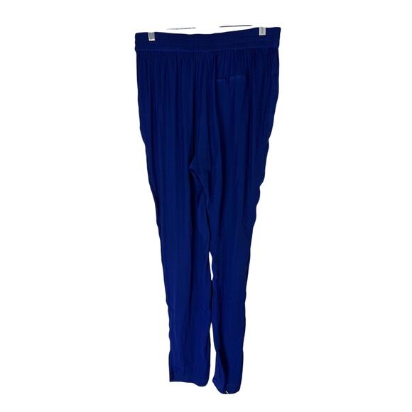 Zara Trafaluc Royal Blue Silky Elastic Waist Zipper Pockets Jogger Pants Size M - Picture 1 of 8